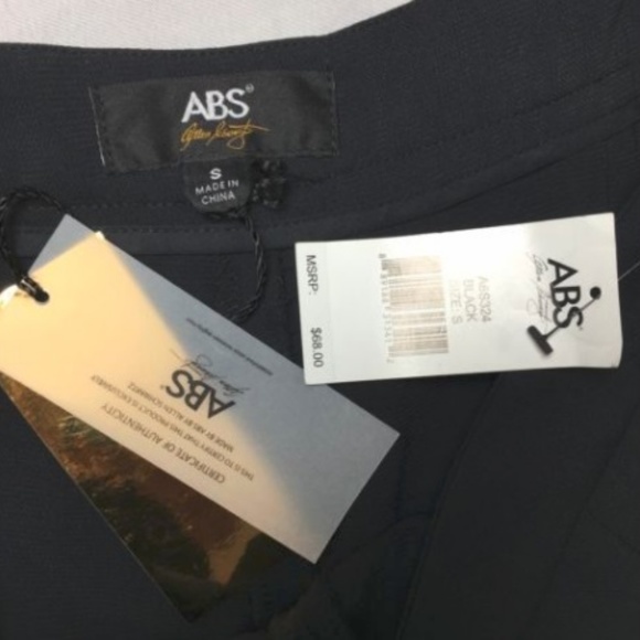 New ABS Allen Schwarts Skort Skirt/Shorts Black Side Zip with Pockets 90s Y2K - Picture 6 of 6